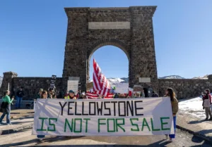 Protest at Yellowstone National Park